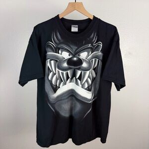 Y2k Looney Tunes Taz Big Face Tasmanian Devil Graphic T Shirt Vintage Size XL